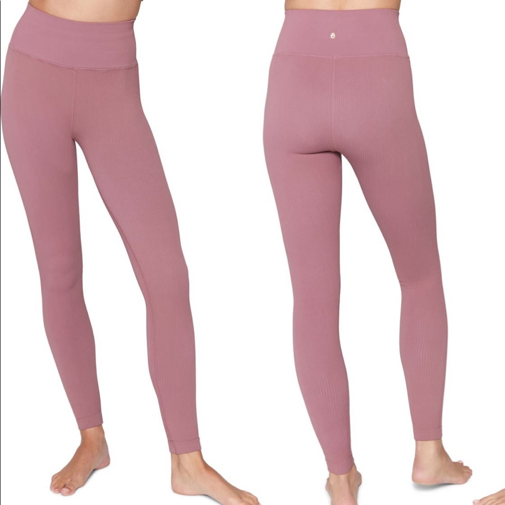 Spiritual Gangster Ribbed Purple Leggings